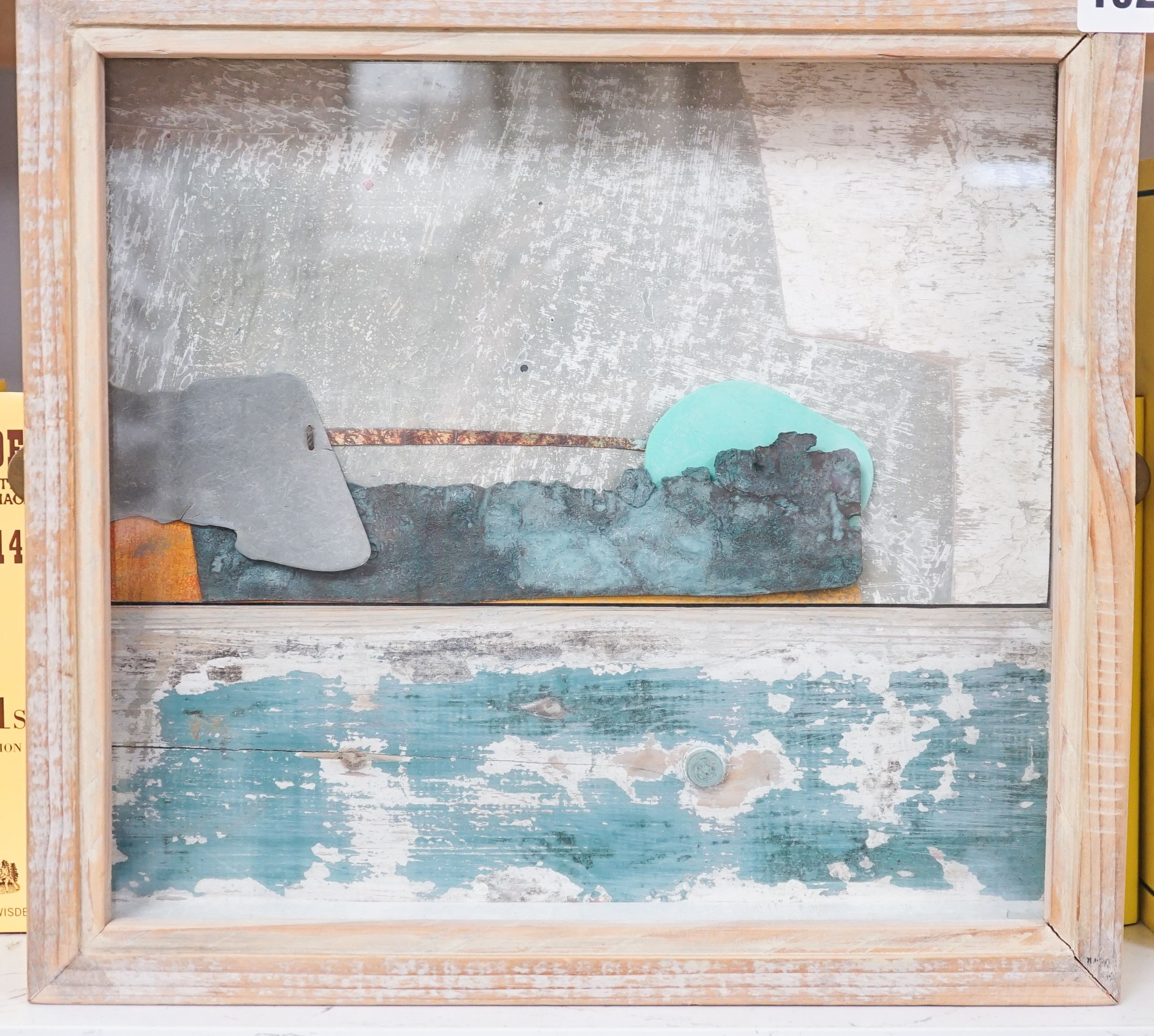 Geoffrey Bradford (1947-), multi media, 'Where Sea Birds Rest 2000', label verso, 25 x 27cm